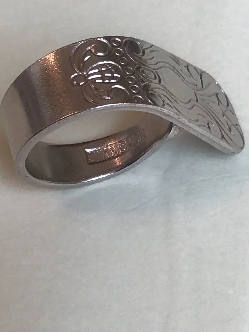 Vintage Silver Spoon Ring, Adjustable